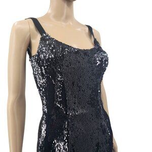 Dress The Population Black Sequin Sleeveless Mini Dress Womens XS